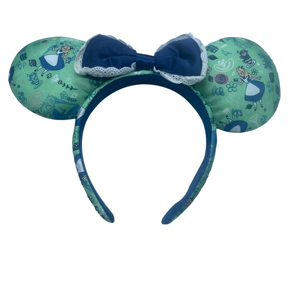 Disney Parks Alice in Wonderland Minnie Ears Headband Epcot United Kingdom Green